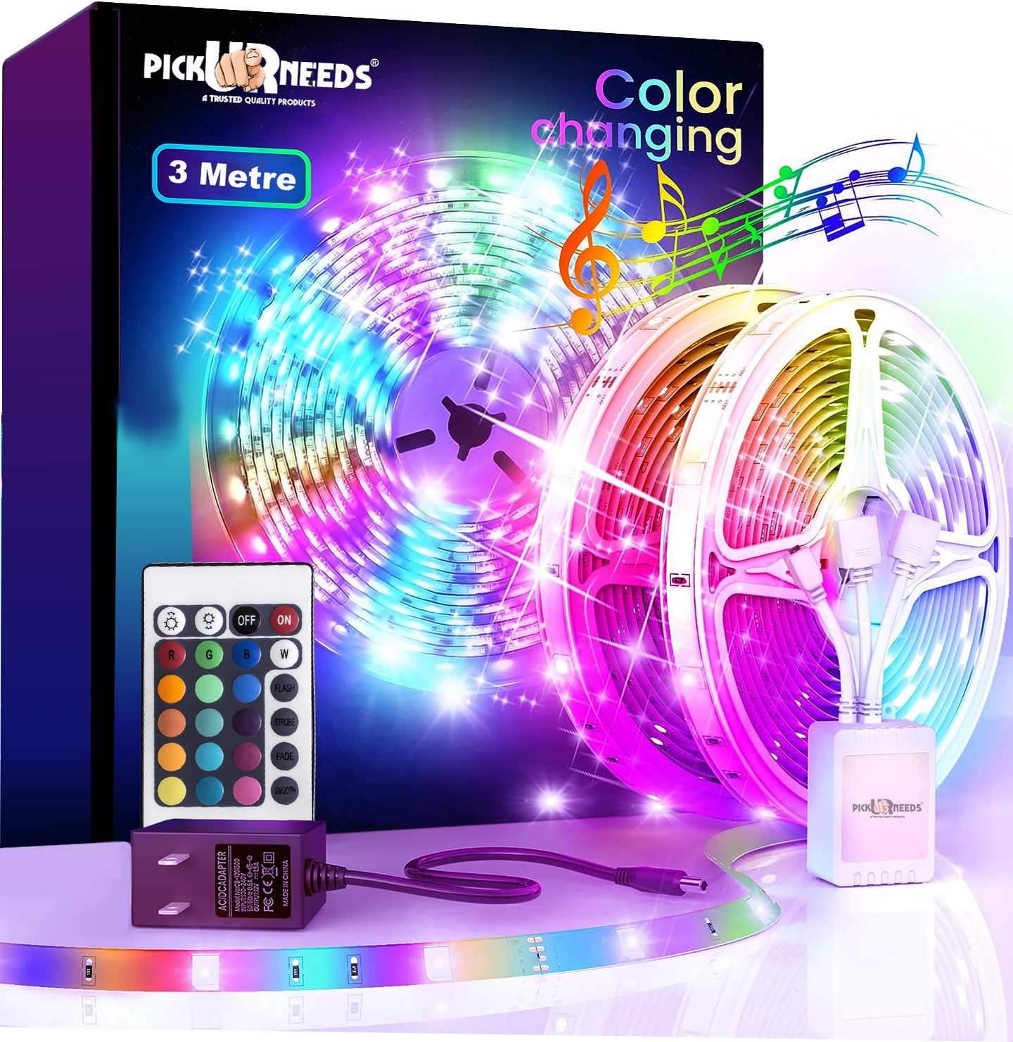 Pick Ur Needs 54s LED Multicolor Strip Light for Home Decoration With Color Changing Remote